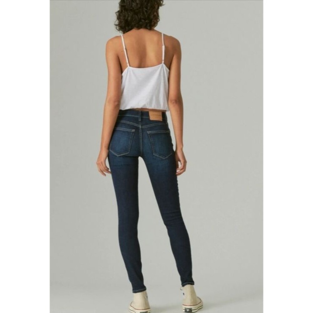 Lucky Brand Ava Mid Rise Super Skinny Jeans Womens 6/28 Dark Wash Stretch Denim - Picture 4 of 10